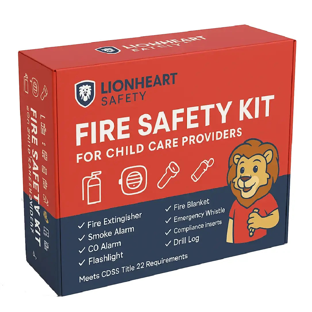 Lionheart Safety Fire Safety Kit for Child Care Providers on a white background