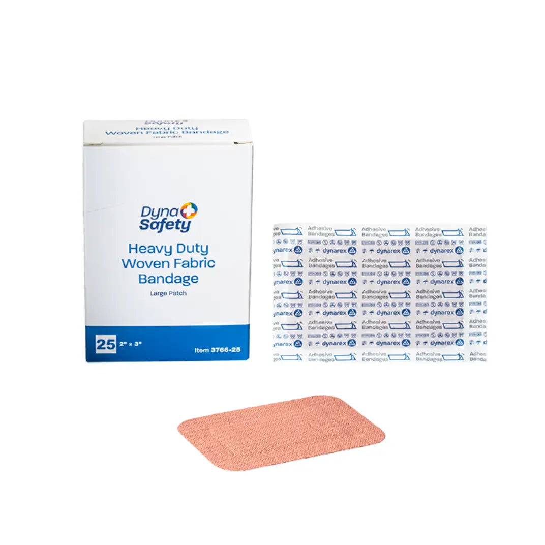 Heavy Duty Woven Fabric Bandages 2” x 3” (Large Patch) - 25 Per Box